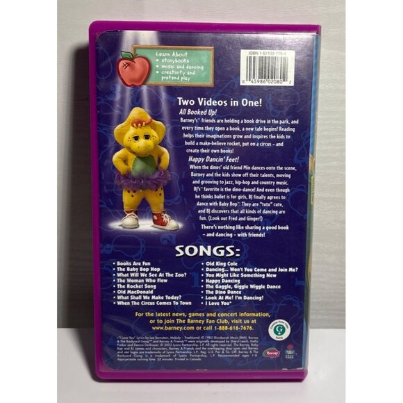 Barneys Read With Me Dance With Me VHS Tape Never Seen On TV 2003 Songs Ages 1-8 - Picture 2 of 6